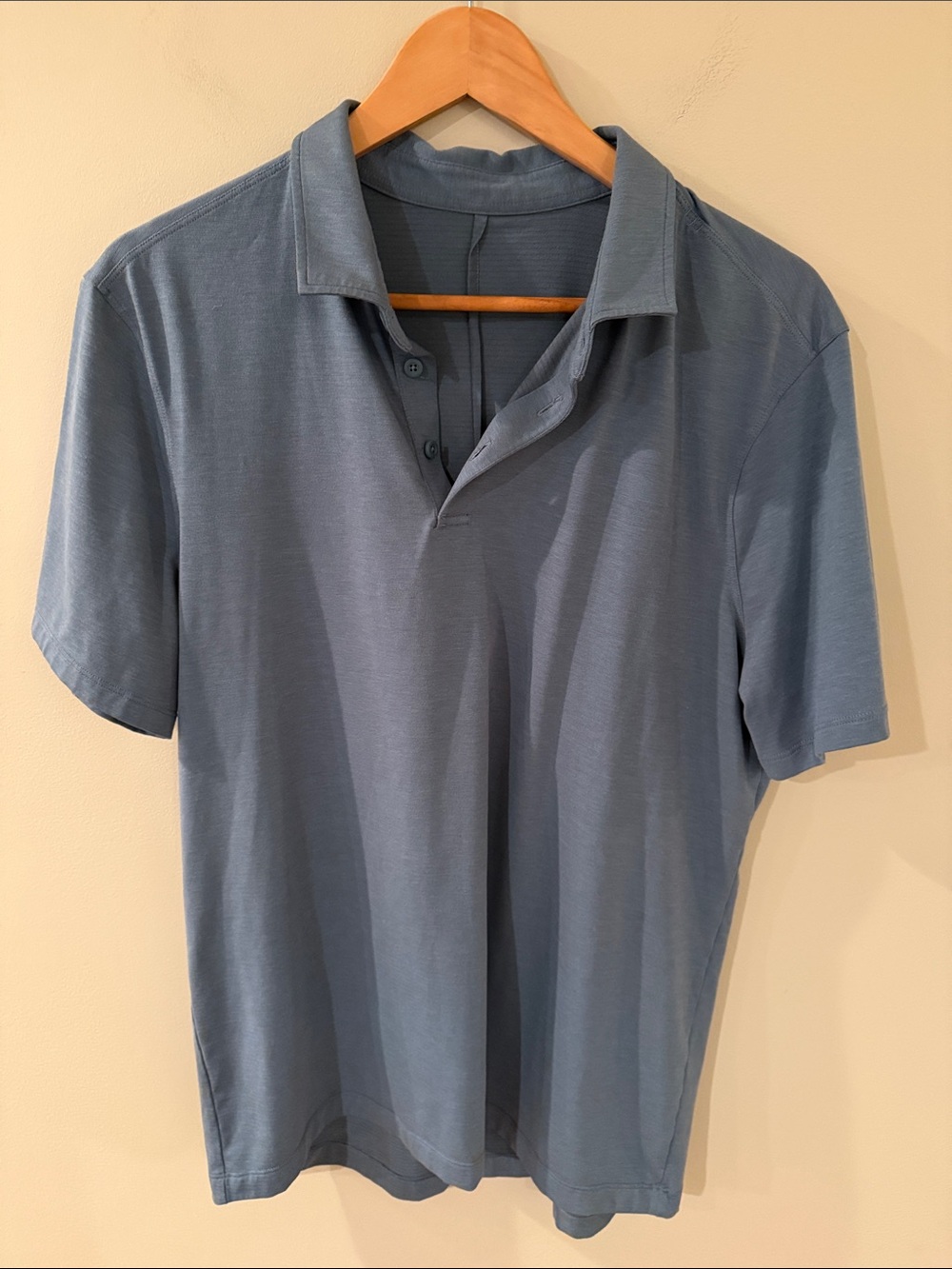 Lululemon Men's Blue Short-Sleeve Polo Shirt